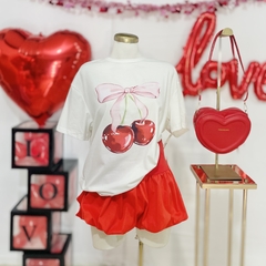 Playera oversize estampado cherry en internet