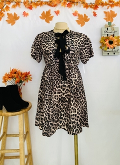 Vestido de lazos animal print - AQUA Boutique