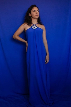 Vestido longo ALÍRIA azul na internet