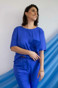 BLUSA MANGA ENCANTO Azul - Maria Lamborina