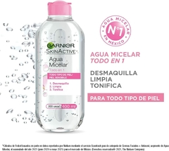 Agua Micelar Garnier, Todo en 1 para todo tipo de piel 400 ml en internet