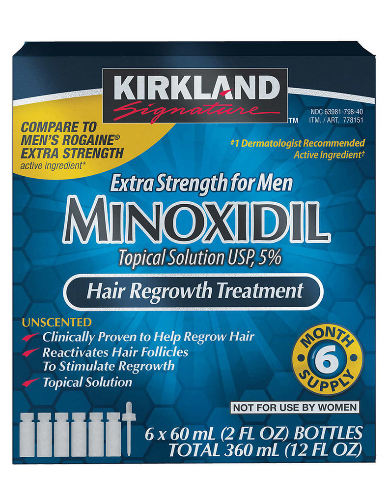 Minoxidil Kirkland 5 Para Crecimiento Barba Y Cabello