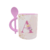 Caneca com colher - rosa