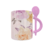 Caneca com colher - rosa - comprar online