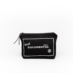 Porta Documentos - em tecido de algodão preto