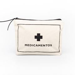 Nécessaire Medicamentos - em tecido de algodão cru