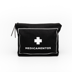 Nécessaire Medicamentos - em tecido de algodão preto