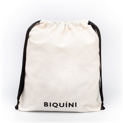 Sacola Biquíni - tipo saco em algodão cru - loja online