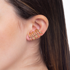 BRINCO EAR CUFF ZIG ZAG BANHADO A OURO