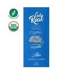 CHOCOLATE CON LECHE, ALMENDRAS Y SAL MARINA X 70 GR. | GET REAL