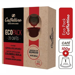 ECO PACK CAPSULA + CAFÉ COLOMBIA HUILA X 100 GR. | CAFFETTINO