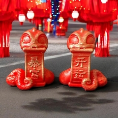 Figuras Feng Shui – Set de Serpientes de la Prosperidad en Rojo y Dorado - comprar online