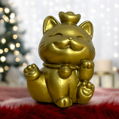 Maneki Neko Dorado – Símbolo de Prosperidad y Buena Fortuna - tienda online