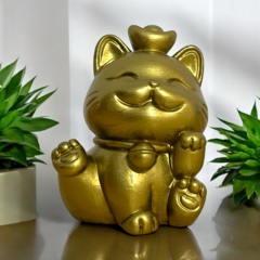 Maneki Neko Dorado – Símbolo de Prosperidad y Buena Fortuna - Alma Buddha