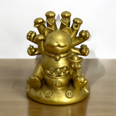 Maneki Neko Dorado Multibrazos – El Gato de la Fortuna Suprema - tienda online