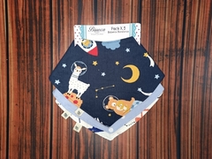 Baberos Bandana Pack X3 AZUL ESPACIO