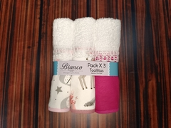 Toallitas Pack X3 ROSA Y CORAL - tienda online