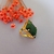 Anel retangular com pedra grande verde banhado a ouro 18k - 38781049 na internet