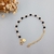 Pulseira com perolas e bolinhas preta banhado a ouro 18k - 82569518 na internet