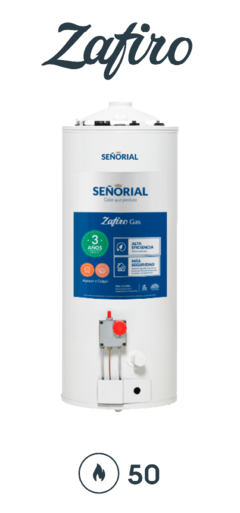 TERMOTANQUE SEÑORIAL ZAFIRO A GAS 50L