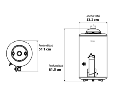 TERMOTANQUE COPPENS A GAS 50L TTQ RS - comprar online