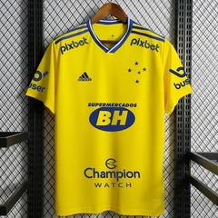 Camisa Cruzeiro III com Patrocínios 2022/23 Amarela - Torcedor Adidas Masculina