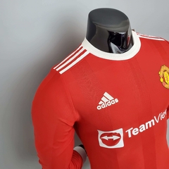 Camisa Manchester United Manga Longa 21/22 Jogador Adidas Masculina - Vermelha na internet