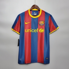 Camisa Barcelona Retrô 10/11 Torcedor Nike Masculino - Vermelho e Azul