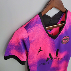 Camisa PSG IV 20/21 Torcedor Jordan Feminina - Roxa - Lux Esports - Camisas de Futebol