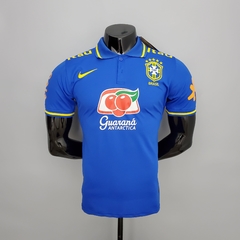 Camisa Seleção Brasileira Treino Polo 21/22 Nike - Azul