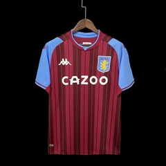 Camisa Aston Villa Home 21/22 Torcedor Kappa Masculino - Vermelho Vinho