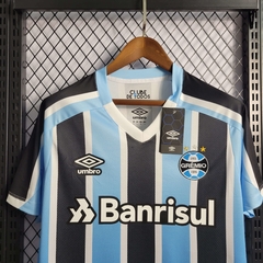 Camisa Grêmio 1 22/23 Torcedor Umbro Masculino - Azul e Preto - Lux Esports - Camisas de Futebol