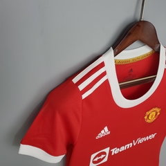 Camisa Manchester United Home 21/22 Torcedor Adidas Feminina - Vermelha - Lux Esports - Camisas de Futebol