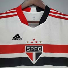 Camisa São Paulo Home 21/22 Torcedor Adidas Feminina - Branca - Lux Esports - Camisas de Futebol