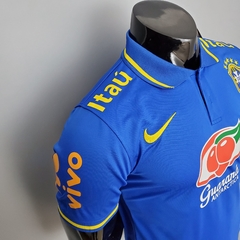 Camisa Seleção Brasileira Treino Polo 21/22 Nike - Azul - comprar online