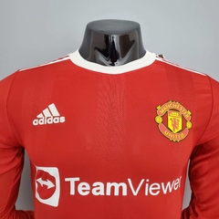 Camisa Manchester United Manga Longa 21/22 Jogador Adidas Masculina - Vermelha - comprar online