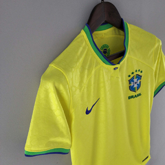 Camisa Seleção Br@z!l I 2022/23 Amarela - Feminina Baby Look - Lux Esports - Camisas de Futebol