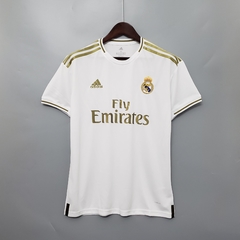 Camisa Real Madrid 1 19/20 Torcedor Adidas Masculino - Branco e Dourada