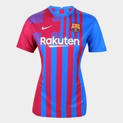 Camisa Barcelona Home 21/22 Torcedor Nike Feminina - Azul com Vermelho