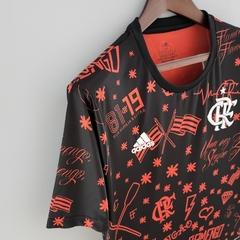 Camisa Flamengo Pré-Jogo 22/23 Torcedor Adidas Masculina - Preta eVermelha - Lux Esports - Camisas de Futebol