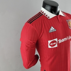 Camisa Manchester United Manga Longa 22/23 Jogador Adidas Masculina - Vermelha na internet