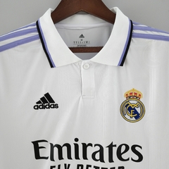 Camisa Real Madrid Manga Longa 22/23 Torcedor Adidas Masculino - Branco - Lux Esports - Camisas de Futebol