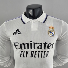 Camisa Real Madrid Manga Longa 22/23 Jogador Adidas Masculino - Branco - Lux Esports - Camisas de Futebol