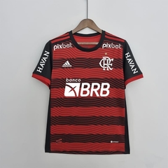 Camisa Flamengo l 22/23 C/ Patrocínios Torcedor Adidas Masculino - Vermelho e Preto na internet