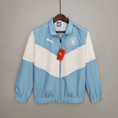 Jaqueta Corta Vento Manchester City 22/23 - Masculina - Azul e Branco