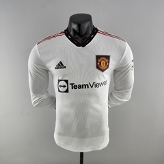 Camisa Manchester United Manga Longa 22/23 Jogador Adidas Masculina - Branca