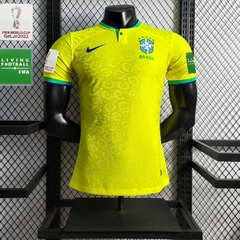 Camisa Seleção Br@z!l I 2022/23 Amarela com Patch - Nike - Jogador Masculina