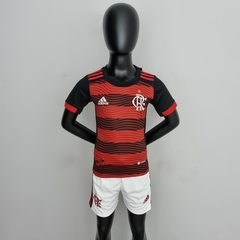 Kit Infantil Flamengo I 22/23 -Adidas - Vermelho e Preto