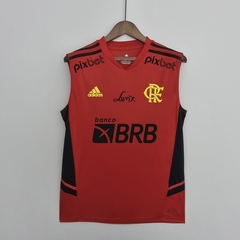 Camisa Flamengo Treino Regata 22/23 C/ Patrocínios Torcedor Adidas Masculino - Vermelha