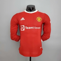 Camisa Manchester United Manga Longa 21/22 Jogador Adidas Masculina - Vermelha